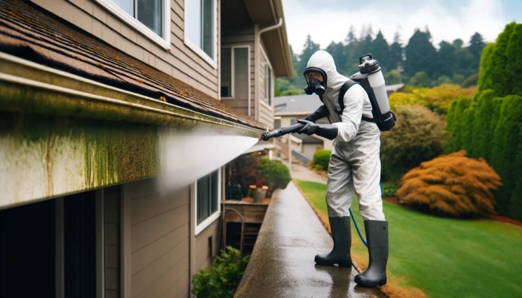 Cleaning Mold off Gutters in Edmonds Washington