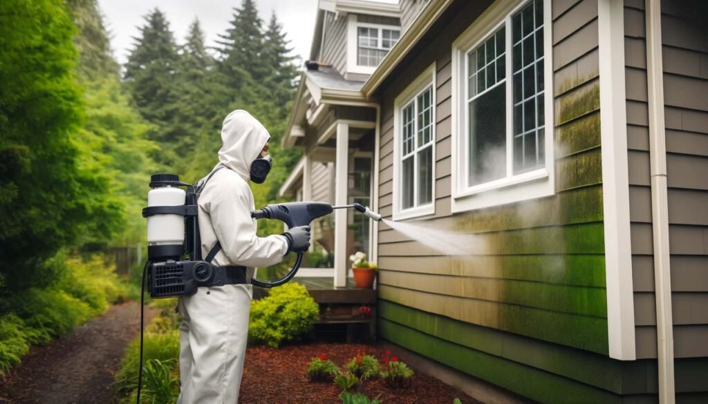 Cleaning mold off siding In Edmonds Washington